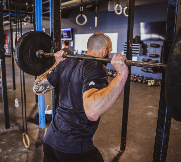 Back squat with the sensors on