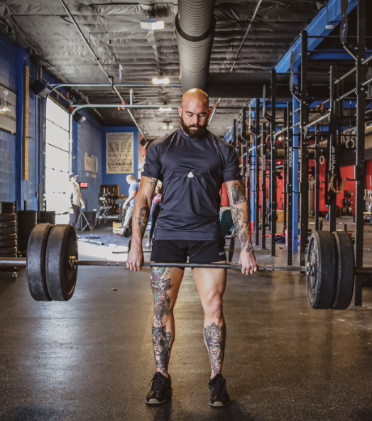 Deadlift lockout with the chest sensor
